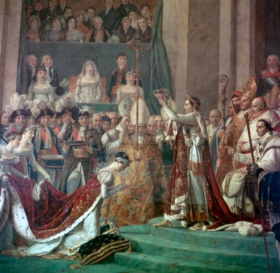 Målning av Napoleon Buonaparte och kejsarinnan Josephine, 1700-talet av Jacques Louis David
