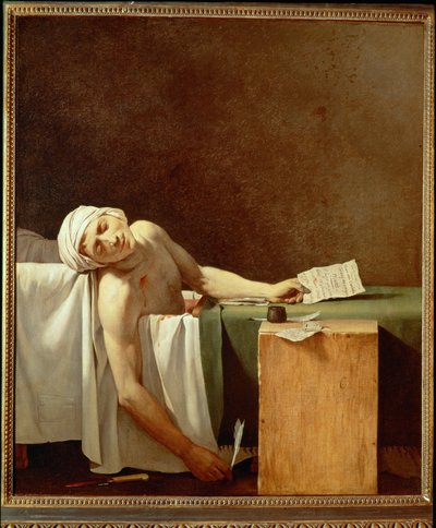 Paul Marat i sitt bad (målning på duk) av Jacques Louis David