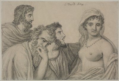 Phryné inför domarna, ca. 1816-1820. av Jacques Louis David