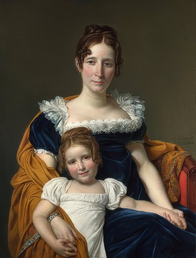 Porträtt av grevinnan Vilain XIII med sin dotter. 1816 av Jacques Louis David