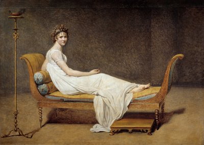 Porträtt av Madame Recamier (1777 - 1849), Jeanne Francoise kallad Juliette - Målning av Jacques Louis David (1748-1825) av Jacques Louis David