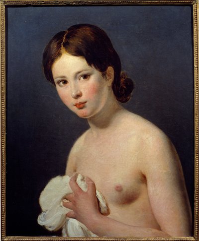 Porträtt av en ung flicka. Målning av Jacques Louis David (1748-1825) av Jacques Louis David