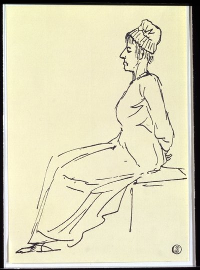 Drottning Marie Antoinette (1755-93) på väg till sin avrättning, 1793 av Jacques Louis David