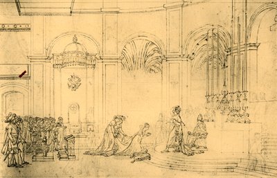 Skiss för Napoleons kröning, c1807, 1921. av Jacques Louis David