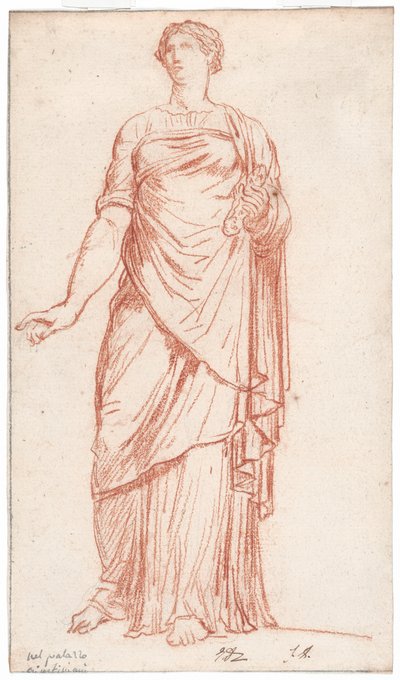 Staty av Flora sedd framifrån, i Palazzo Giustiniani, Rom av Jacques Louis David