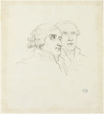 Studier för fördelning av örnar: Archi-kanslern, Cambacérés och Archi-Trescrier, Lebrun av Jacques Louis David