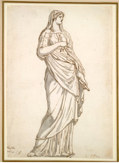 Studie av Sabinestatyn från Villa Medici av Jacques Louis David