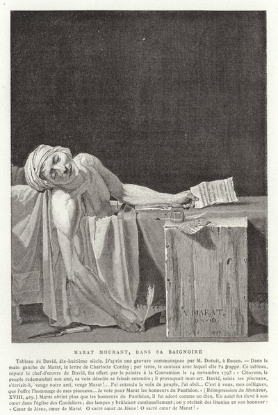 Marats död, 1793 av Jacques Louis David