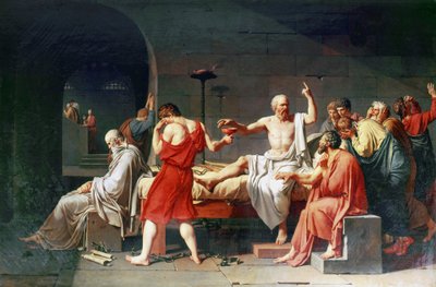 Sokrates död, 300-talet f.Kr., 1787 av Jacques Louis David