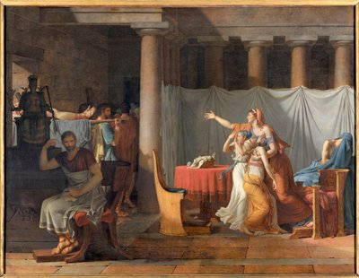 Lictors rapporterar till Lucius Junius Brutus (500-talet f.Kr.) kropparna av hans söner Lictors som bär till Brutus kropparna av hans söner av Jacques Louis David