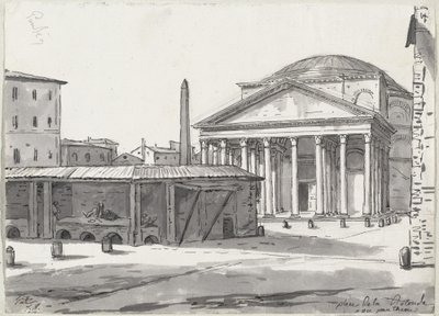 Pantheon sett från Piazzan av Jacques Louis David