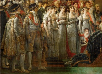 Kröningen av kejsar Napoleon I Bonaparte... av Jacques Louis David
