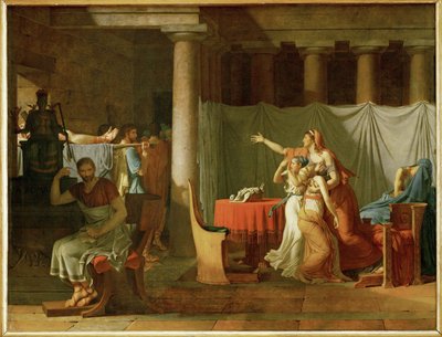 Liktorerna ger Brutus kropparna av hans döda söner ... av Jacques Louis David