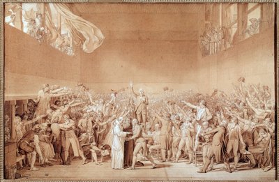 Tennisbanans ed (förberedande ritning av Jacques Louis David