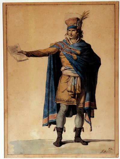 Representanten för folket i tjänst Karaktären förkroppsligar mannen av rättvisa och allmän ordning under den franska revolutionen. Akvarell av Jacques Louis David (1748-1825) 1789 Paris, Musee Carnavalet av Jacques Louis David
