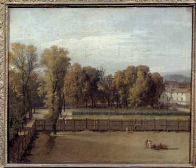 Utsikt över Luxemburgträdgården i Paris Målning av Louis David (1748-1825). 1794. Sön. 0,55 x 0,65 av Jacques Louis David