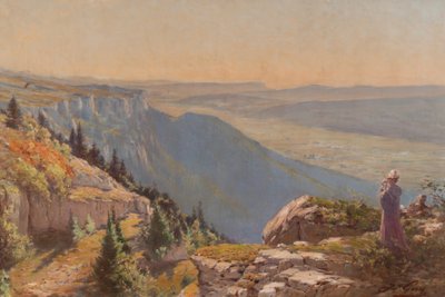 Vercors-platån (sedd från Les Ramées) (Olja på duk) av Jacques Louis Gay