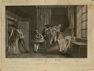 Mordet på Jean-Paul Marat, 1793. av Jacques Marchand