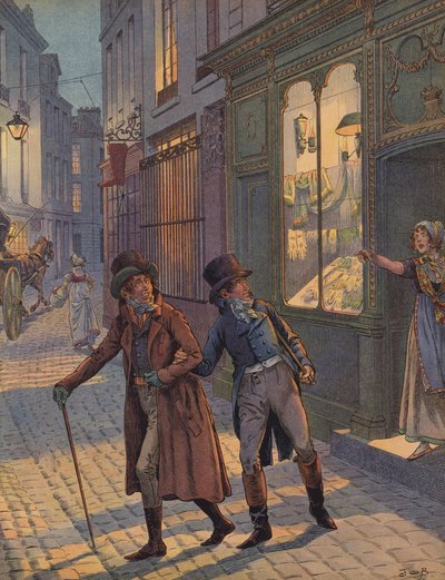 En gatubild i Paris av Jacques Marie Gaston Onfray de Breville (Job)