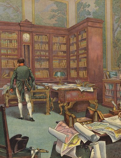 Napoleon Bonaparte konsulterar kartor i sitt arbetsrum av Jacques Marie Gaston Onfray de Breville (Job)
