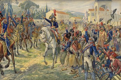 Napoleon Bonaparte vid sin ankomst till den ockuperade staden Nice av Jacques Marie Gaston Onfray de Breville (Job)