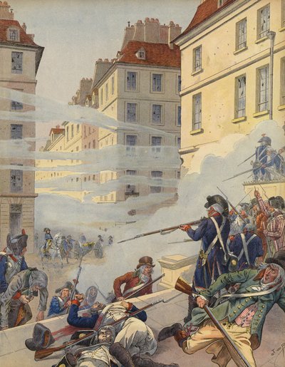 Revolutionära oroligheter på gatorna i Frankrike av Jacques Marie Gaston Onfray de Breville (Job)