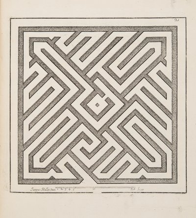 Design för Parterre, från Theatre des Plans et Jardinages, pub.1652 (gravyr) av Jacques Mollet