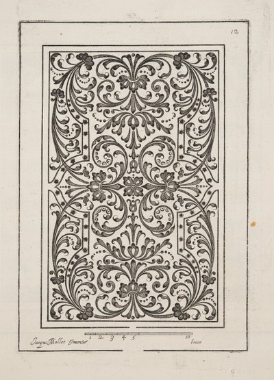 Design för Parterre, från Theatre des Plans et Jardinages, pub.1652 (gravyr) av Jacques Mollet