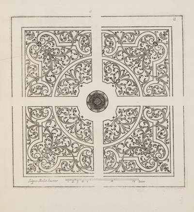 Design för Parterre, från Theatre des Plans et Jardinages, pub.1652 (gravyr) av Jacques Mollet