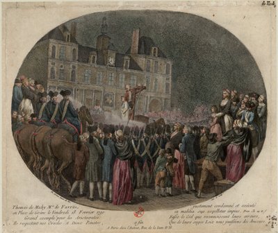 Avrättningen av Thomas de Mahy, markis av Favras 1744-1790, 18 februari 1790, av Jacques Philippe Caresme