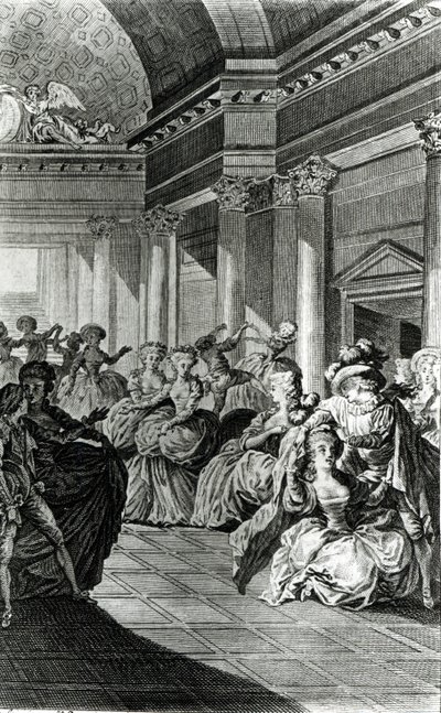 "Han kommer att återföra dig ren och kysk till din make", scen från fjärde akten i "Figaros bröllop" av Pierre-Augustin Caron de Beaumarchais (1732-99), graverad av Claude Nicolas Malapeau (1755-1803) 1 av Jacques Philippe Joseph de Saint-Quentin