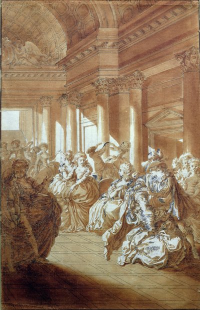 "Han kommer att återlämna dig ren och kysk till din man", scen från akt IV av "Figaros bröllop" av Pierre-Augustin Caron de Beaumarchais (1732-99) 1785 av Jacques Philippe Joseph de Saint-Quentin