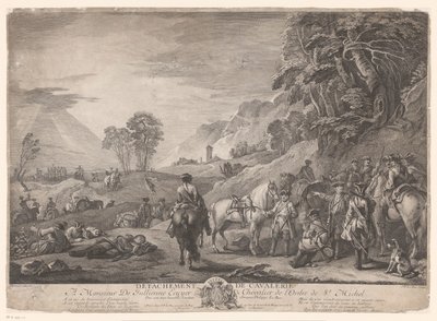 kavalleri i rost Kavalleriavdelning (titel på objekt) av Jacques Philippe Le Bas