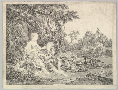 Pensant-ils au Raisin Are They Thinking About the Grape, 1700-talet. av Jacques Philippe Le Bas