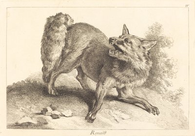 Renard (räv) av Jacques Philippe Le Bas and Jean Eric Rehn after Jean Baptiste Oudry