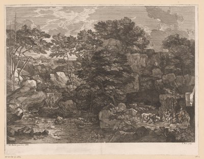 Flodlandskap med herdar av Jacques Prou