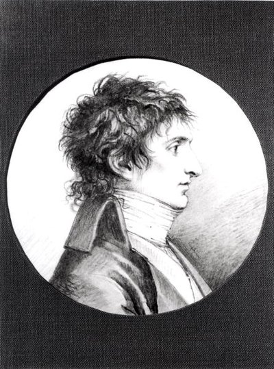 Porträtt av Lucien Bonaparte (1775-1840) ca 1800 (svart krita på veläng) av Jacques Reattu