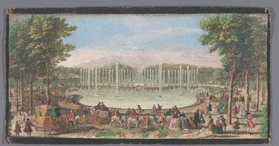 Utsikt över Bassin de Neptunus i trädgården i Versailles Vue du Bassin de Neptune dans le Jardin de Versailles (titel på objekt) av Jacques Rigaud (possibly)