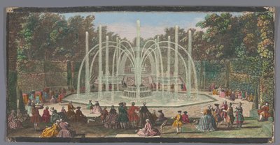 Utsikt över Bosquet des Trois Fontaines i Versailles trädgård Les Trois Fontaines (titel på objekt) av Jacques Rigaud (possibly)