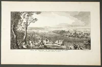 Landskapsvy av Meudon mot Paris av Jacques Rigaud