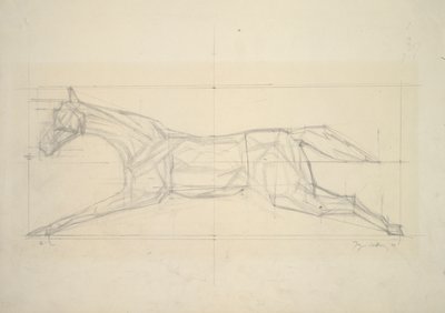 Jockey Series, nr 2 (häst sett från sidan) av Jacques Villon