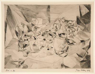 La table servie (Det dukade bordet) av Jacques Villon