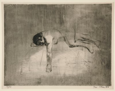 Nu soffa? (Liggande naken) av Jacques Villon