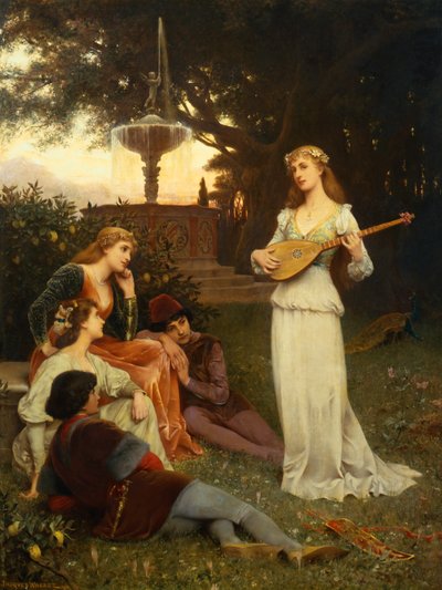 The Fountain of Love (olja på duk) av Jacques Wagrez
