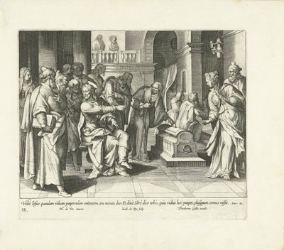 Den fattiga änkans generositet Vita, passio et resvrrectio Iesv Christi (serietitel) Life, Passion and Resurrection of Christ (serietitel) av Jacques de Bie