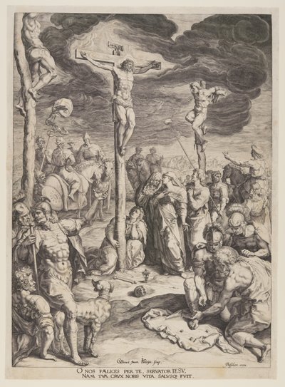 Kristus på korset mellan två tjuvar av Jacques de Gheyn II