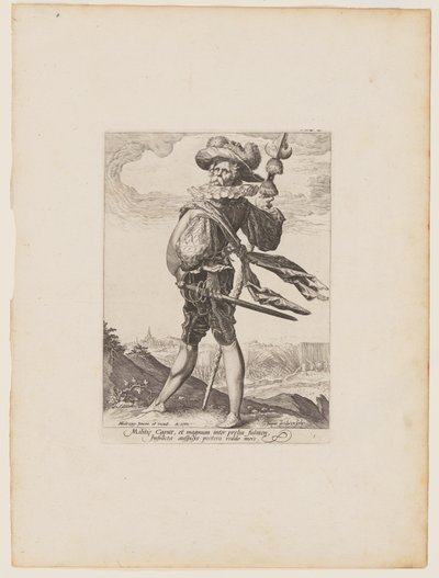 Överste, från officerare och soldater i kejsar Rudolph II:s livvakt av Jacques de Gheyn II