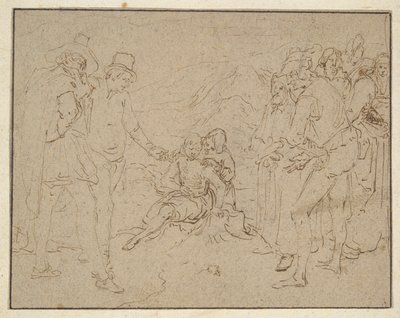 Job på en dyngkulle, prövad av hans vänner av Jacques de Gheyn II