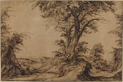 Landskap med sovande bönder av Jacques de Gheyn II
