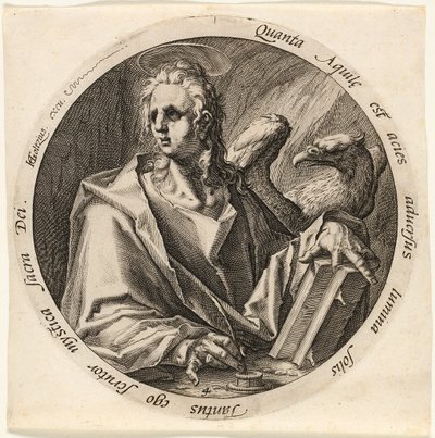 Sankt Johannes, plansch fyra från De fyra evangelisterna av Jacques de Gheyn II
